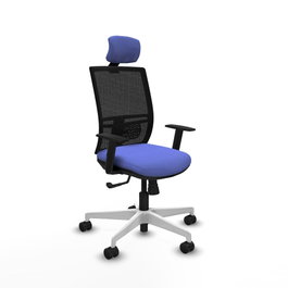 PIQUERAS Y CRESPO Silla de oficina Yunquera con Mecanismo Sincro, Azul claro y Negro