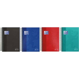 Oxford Agenda Escolar School 8º DP con Espiral, Tapas Extraduras - Quicknotes, SCRIBZEE, Write&Erase, Interior Nude Azul - Curso 2026-2027 Castellano