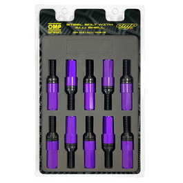 OMP Juego de 20 Tornillos con Protector de Aluminio Morado M12x1.25