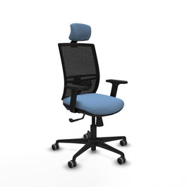 PIQUERAS Y CRESPO Silla de oficina Yunquera con Mecanismo Sincro, Azul cielo y Negro