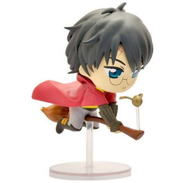 Plastoy Figura Harry Potter persiguiendo la Snitch Dorada en escoba jugando Quidditch
