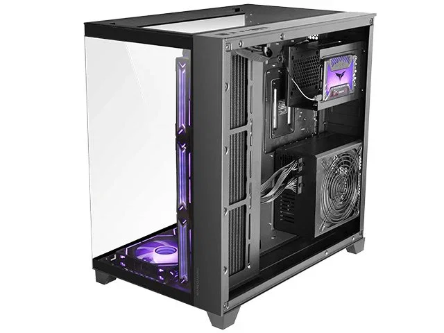 Mars Gaming MC-3C Caja Gaming ATX Midi Tower Negra con Triple Panel de Cristal Templado, Doble Cámara, Soporte para 7 Ventiladores y Refrigeración Líquida hasta 360mm - Negro