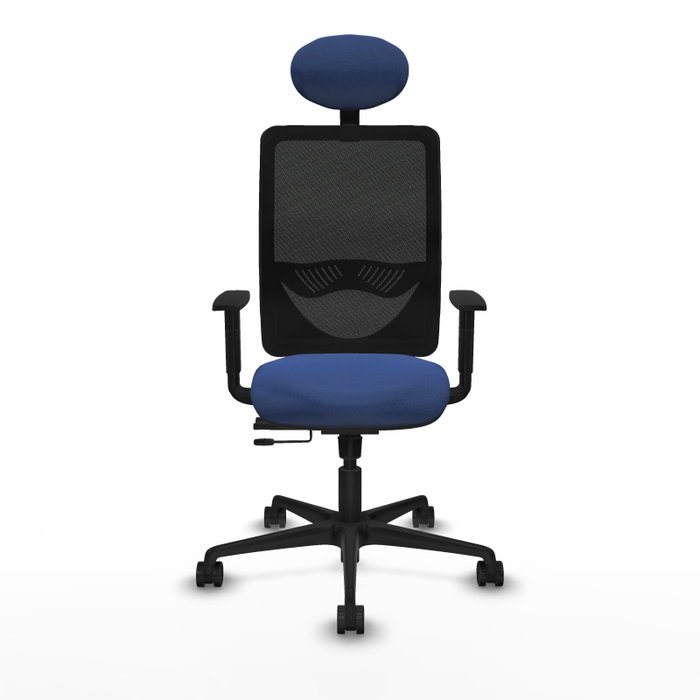 PIQUERAS Y CRESPO Silla de oficina Zulema con mecanismo Sincro/Traslack Azul marino y Negro