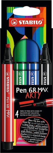 Stabilo Estuche de Rotuladores Pen 68 MAX con 4 Colores Variados