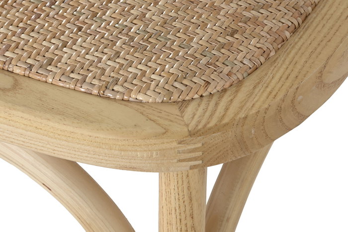 DKD Home Decor Silla Olmo Ratan Marrón Claro Apilable