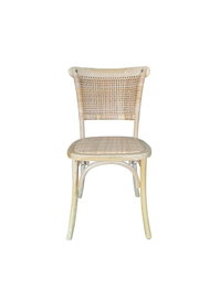 DKD Home Decor Silla Olmo Ratan Marrón Claro Apilable