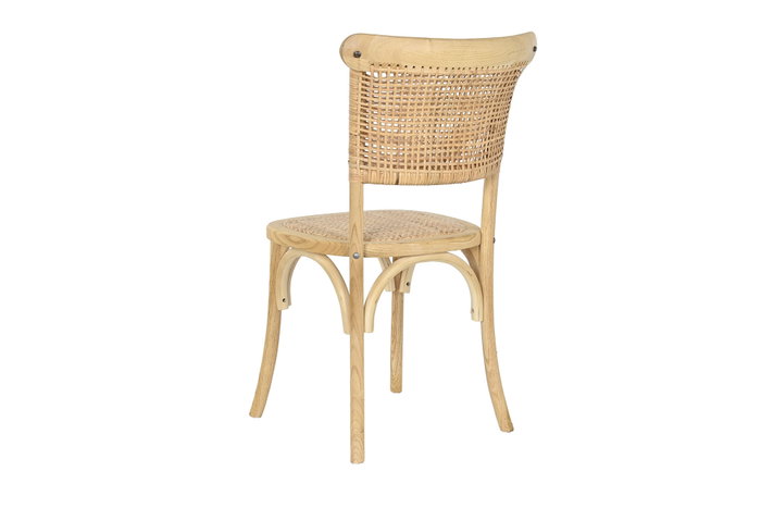 DKD Home Decor Silla Olmo Ratan Marrón Claro Apilable