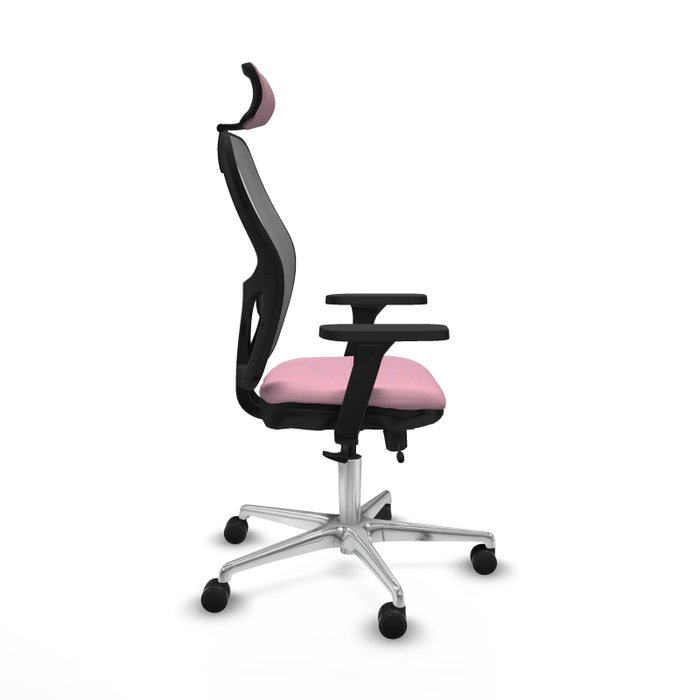 PIQUERAS Y CRESPO Silla de oficina Jorquera con mecanismo Sincro/Traslack, Tela Rosa y Malla Gris PIQUERAS Y CRESPO Silla de oficina Jorquera con mecanismo Sincro/Traslack, Tela Rosa y Malla Gris