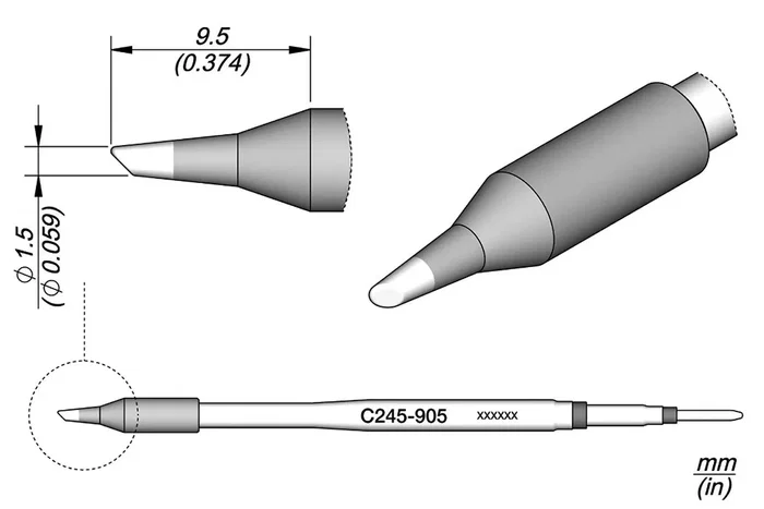 JBC TOOLS Punta de soldadura cono truncado 1,5mm