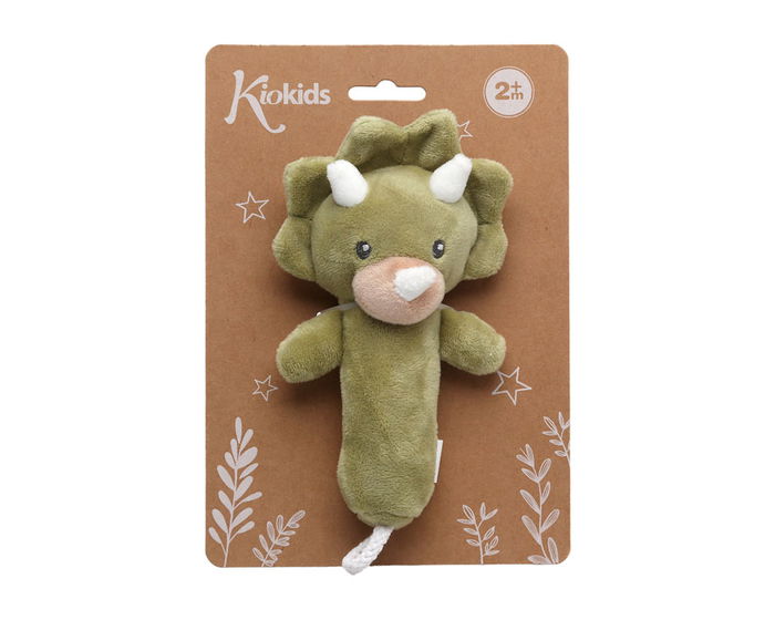 KioKids Sonajero Peluche Dinosaurio 18 cm Bebé +0 Meses Verde Poliéster