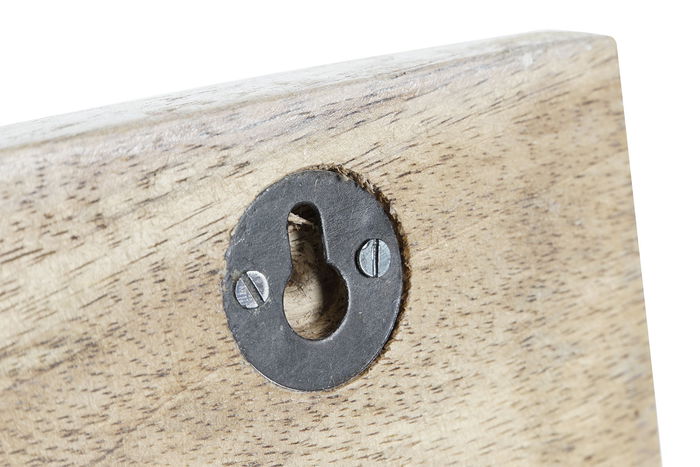 DKD Home Decor Perchero Pared Rk 22 Estilo Indio Folk Multicolor Blanco Mango y Cerámica 48.5 x 5 x 17.5 cm (2 Unidades)