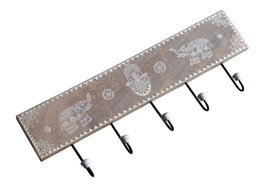 DKD Home Decor Perchero de Pared Mango y Cerámica Multicolor
