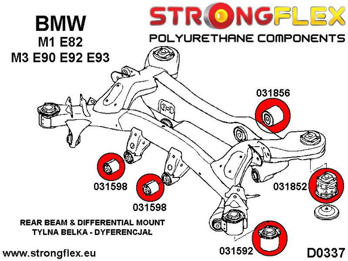 StrongFlex Silentblock Sport 031598A para Diferencial Trasero y Montaje Delantero