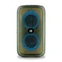 NGS Roller Beast Altavoz Bluetooth Portátil 32W, Verde, Impermeable IPX5, Bluetooth 5.0, TWS Stereo, Luces RGB, con USB-C, Radio FM y Correa