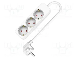 PLASTROL Prolongador de alimentación H05VV-F 3G1,5mm2 1,5m blanco