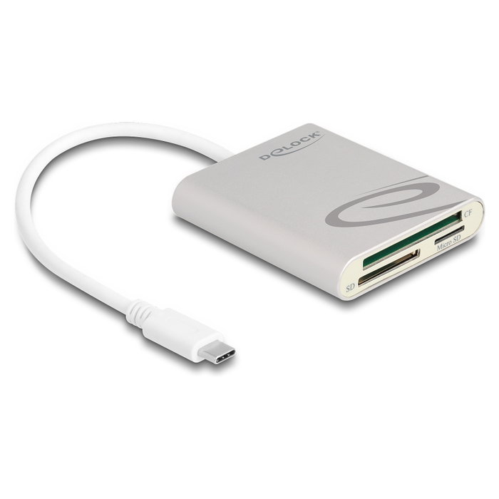 DeLOCK 91005 Lector de tarjetas USB Type-C™ para Compact Flash, SD o Micro SD Gris DeLOCK 91005 Lector de tarjetas USB Type-C™ para Compact Flash, SD o Micro SD Gris