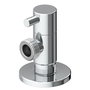 MTS Silver Series - Válvula Escuadra Modelo Deco, Mando Redondo, 1/4 Vuelta, Cierre Cerámico, Latón Cromado, 1/2" x 3/8" Pulg, Silver