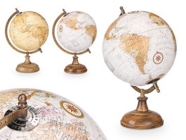 Giftdecor Globo Terráqueo 20 cm con Base de Madera - Modelo Mate, Multicolor, Surtido Aleatorio (Set de 6)