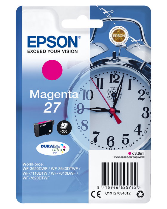 Epson WorkForce WF-3000 y WF-7000 Cartucho Magenta nº27 (etiqueta RF) Epson WorkForce WF-3000 y WF-7000 Cartucho Magenta nº27 (etiqueta RF)