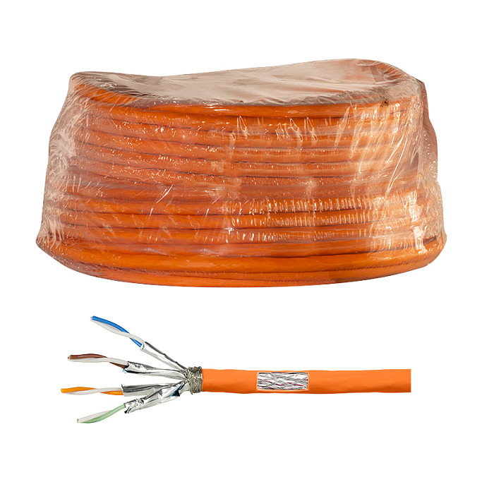 LogiLink Cable de instalación Cat.7 1000 MHz 23 AWG S/FTP 50m naranja LogiLink Cable de instalación Cat.7 1000 MHz 23 AWG S/FTP 50m naranja