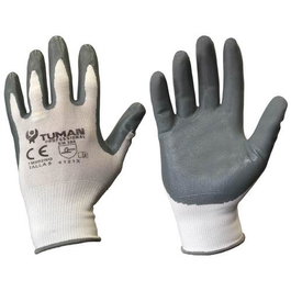 Tuman Guante de Nylon Recubierto de Nitrilo Gris T07
