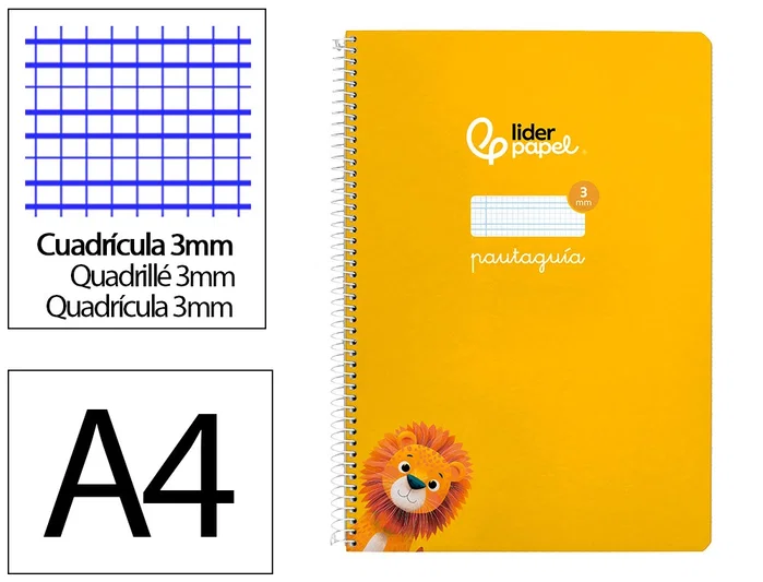 Liderpapel Cuaderno Espiral A4 Pautaguía Tapa Dura Amarillo Liderpapel Cuaderno Espiral A4 Pautaguía Tapa Dura Amarillo