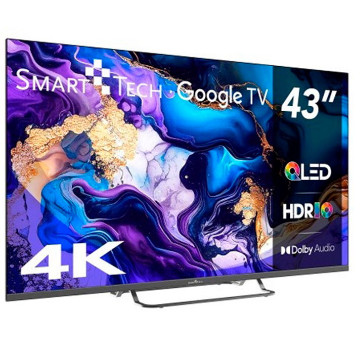 Smart Tech 43QG02V Televisor QLED 4K UHD de 43 Pulgadas Smart TV con Google TV, 4K Ultra HD, 60 Hz, 4x HDMI Smart Tech 43QG02V Televisor QLED 4K UHD de 43 Pulgadas Smart TV con Google TV, 4K Ultra HD, 60 Hz, 4x HDMI