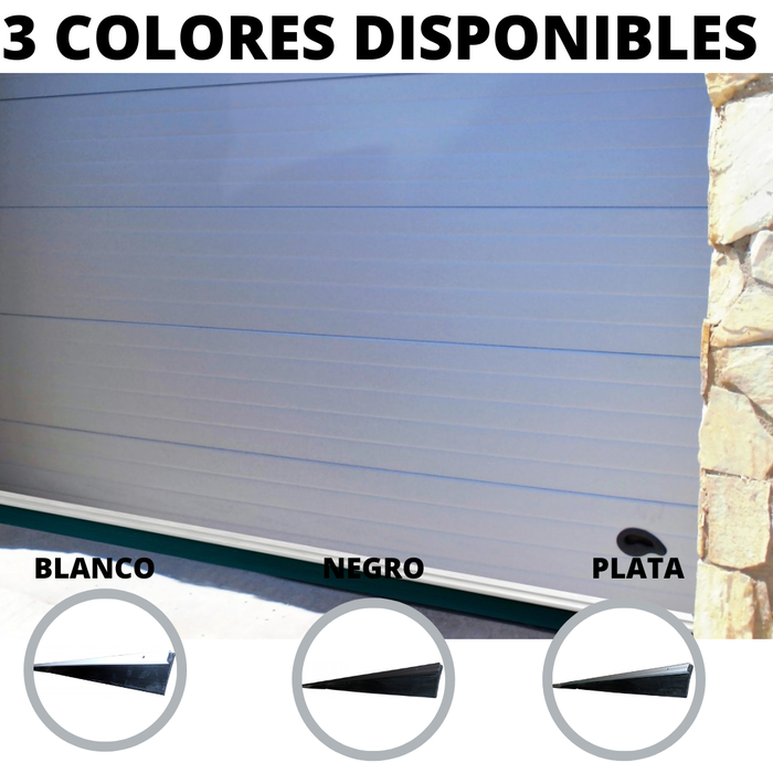 Burcasa Burlete de aluminio para garaje labio 250 (2x1,25m) plata Burcasa Burlete de aluminio para garaje labio 250 (2x1,25m) plata