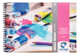 Van Gogh Bloc de papel de medios mixtos con encuadernación en espiral 30 hojas A3