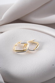 Heliophilia Silver Pendientes NRZ1000143 Plata de Ley con Oro y Rodio 2.5x2.6 cm Elegancia y Sofisticación para Cualquier Atuendo