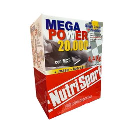 NUTRISPORT Megapower 20.000 Chocolate - Suplemento de Ganancia Muscular y Energía - 40 Sobres
