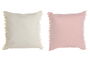 DKD Home Decor Cojín Boho Rosa Beige 45 x 10 x 45 cm (4 Unidades)