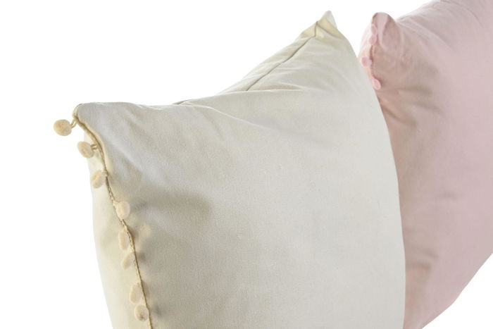 DKD Home Decor Cojín Boho Rosa Beige 45 x 10 x 45 cm (4 Unidades)