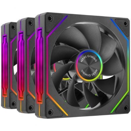Pack 3 ventiladores invertidos mars gaming mf-linkfinitykit2r 12cm argb