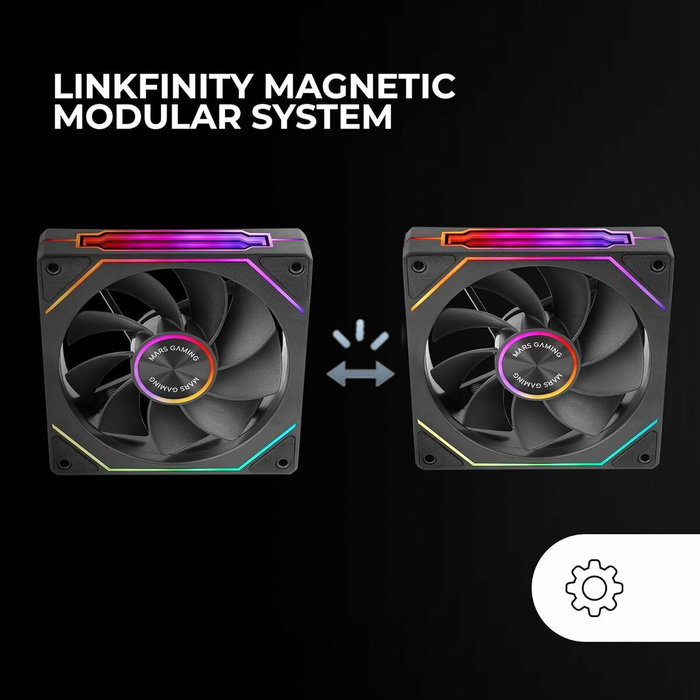 Mars Gaming Kit 3 Ventiladores MF-LINKFINITY 2R Negro 120mm ARGB
