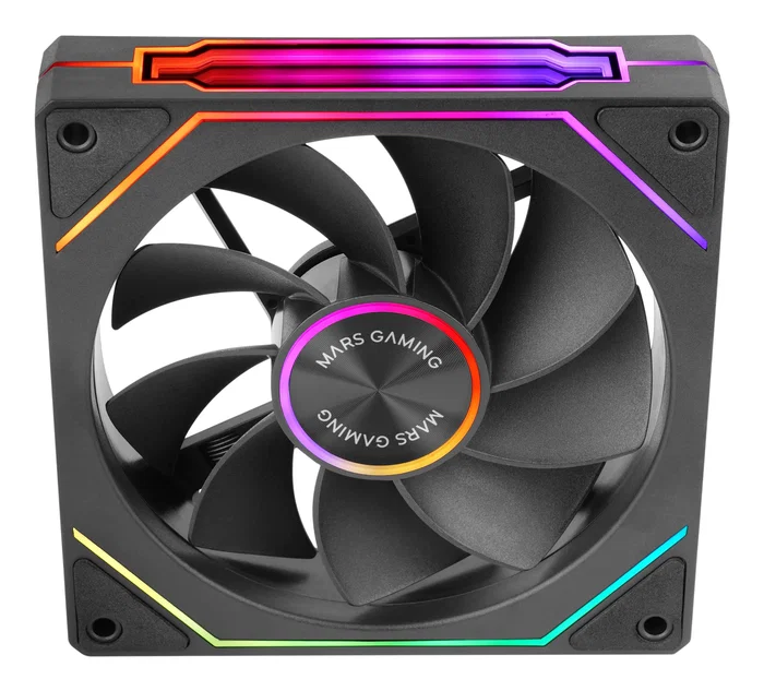 Mars Gaming MF-LINKFINITYKIT2R Kit de 3 Ventiladores ARGB de 120 mm Reversed para PC, Conexión Magnética LINKFINITY, Efecto Infinity Mirror, Control PWM, Negro