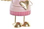 DKD Home Decor Figura Navidad Fantasia Metal Blanco Rosa Dorado 9 x 14 x 6.5 cm (6 Unidades)