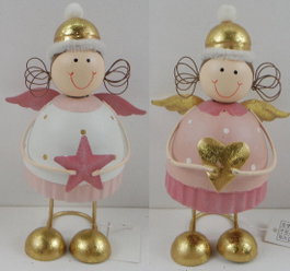 DKD Home Decor Figura de Hada Metálica Dorada