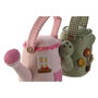 DKD Home Decor Sujetapuertas de Regadera Rosa y Verde 1,5 kg