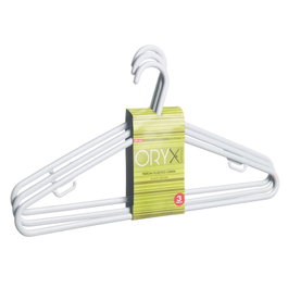 ORYX Juego de Perchas de Plástico para Camisa 410 mm (Pack de 3 piezas)