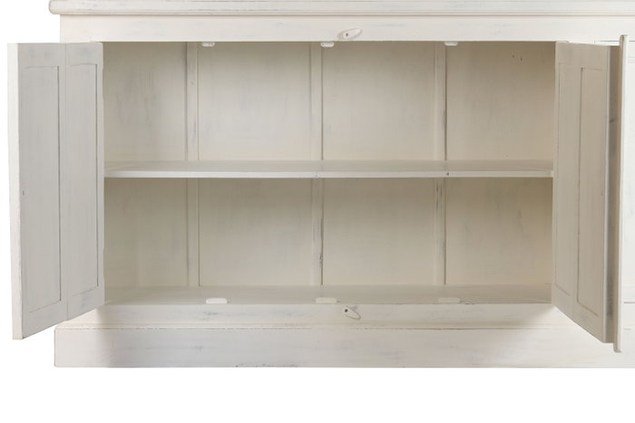 DKD Home Decor Vitrina Balines Nat 2c24 Decape Blanco 270x43x244 cm Teca Mango 8 Puertas