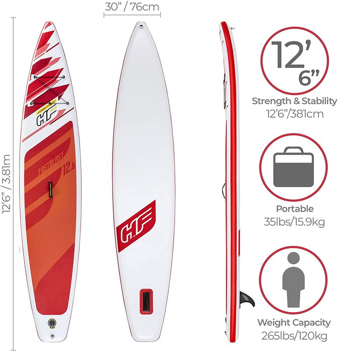 Bestway 65343 Tabla Paddle Surf Hinchable Fastblast Tech Set 3.81m - Para Touring Rápido y Competición en Lago o Mar Bestway 65343 Tabla Paddle Surf Hinchable Fastblast Tech Set 3.81m - Para Touring Rápido y Competición en Lago o Mar