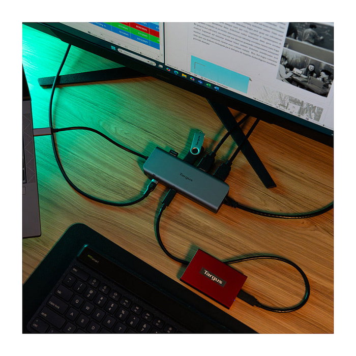 Targus DOCK427GL Docking Station USB-C Dual HDMI 4K 140W - 2 Puertos HDMI 2.0, Ethernet 1000 Mbit/s, USB 3.2 Gen 2, Compatible con Windows/Mac/Linux, Color Gris