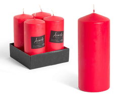 Acorde Vela Taco Roja Ancha 20 cm Cera (Set de 8)