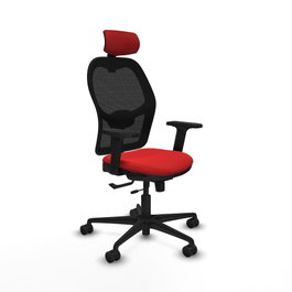 PIQUERAS Y CRESPO Silla de oficina Jorquera con mecanismo Sincro/Traslack Rojo y Negro