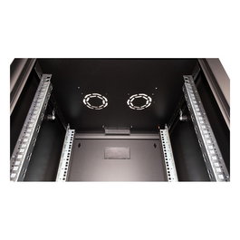 ROLINE 26.21.0177 Bastidor de Pared Profesional 16U 19 Pulgadas, 600x600 mm BxT, Cristal, Acero Negro, para Rack
