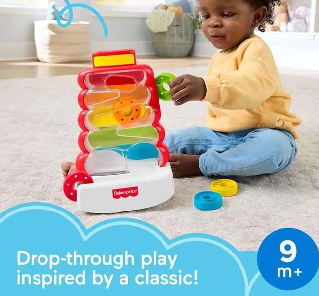 Mattel Juego Pila de Aritos que Caen Fisher-Price Edad Mínima 6 Meses