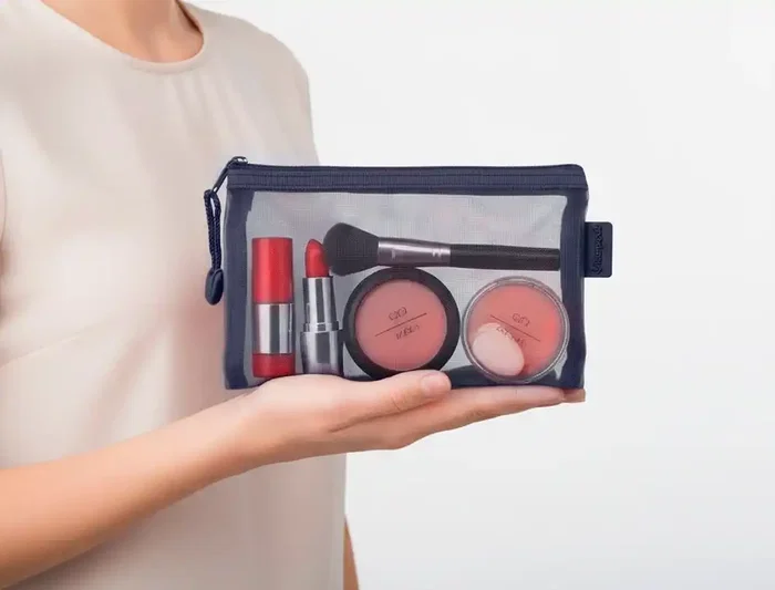 Liderpapel Bolsa Zipper Bag Multiusos Transpirable DIN A6 Azul Marino Poliester