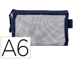 Liderpapel Bolsa Zipper Bag Multiusos Transpirable DIN A6 Azul Marino Poliester