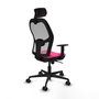 PIQUERAS Y CRESPO Silla de oficina Jorquera con mecanismo Sincro, Rosa y Gris